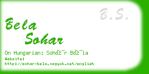 bela sohar business card